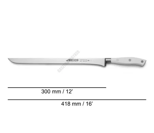 Arcos Riviera szeletelőkés fehér szegecselt nyéllel, 30 cm pengével