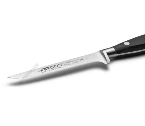 Arcos Riviera kovácsolt csontozókés, fekete szegecselt nyéllel, 13 cm-es pengével