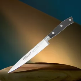   Arcos Riviera kovácsolt filézőkés, fekete szegecselt nyéllel, 17 cm pengével