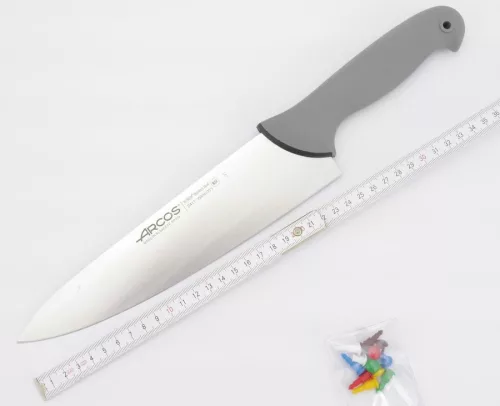 Arcos Colour Prof szakácskés, 25 cm penge, csúszásmentes gumírozott markolat, színkódos