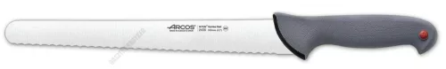 Arcos Colour Prof kenyérvágó, szeletelőkés, 30 cm-es hullámos penge, csúszásmentes markolat, színkódos