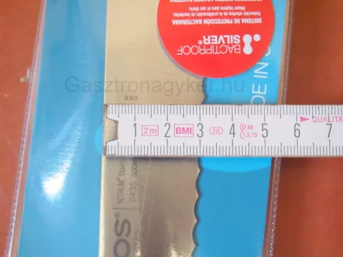 Arcos Colour Prof kenyérvágó, szeletelőkés, 30 cm-es hullámos penge, csúszásmentes markolat, színkódos