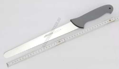 Arcos Colour Prof kenyérvágó, szeletelőkés, 30 cm-es hullámos penge, csúszásmentes markolat, színkódos