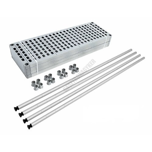 Aluplast állvány 4 polccal, 180 cm magas, 50 cm mély