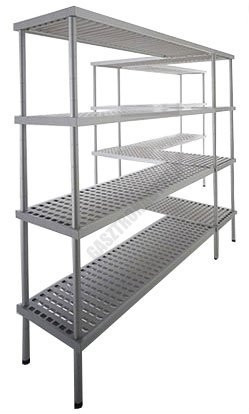 Aluplast állvány 4 polccal, 180 cm magas, 50 cm mély