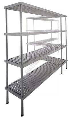 Aluplast állvány 4 polccal, 200 cm magas, 40 cm mély