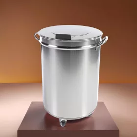   Hulladék- és moslékgyűjtő 50 liter, gördíthető, rozsdamentes