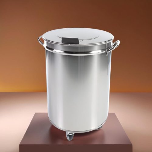 Hulladék- és moslékgyűjtő 50 liter, gördíthető, rozsdamentes
