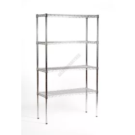 Krómozott állvány 4 polccal, 180x120x45 cm