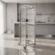 Tálcatartó regálkocsi, mobil állvány 18 db 60×40 cm tálcához, rozsdamentes