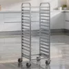 Tálcatartó regálkocsi, mobil állvány 18 db GN 2/1 (53×65 cm) tálcához, rozsdamentes