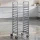 Tálcatartó regálkocsi, mobil állvány 18 db GN 2/1 (53×65 cm) tálcához, rozsdamentes