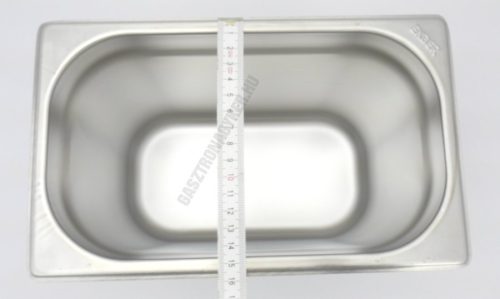 GN edény, 1/4 200 mm, 5,5 l, rozsdamentes