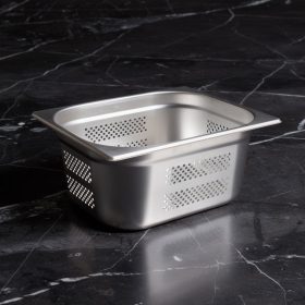 GN edény, 1/2 150 mm, perforált, rozsdamentes