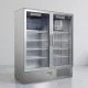 Csúszó üvegajtós, rozsdamentes hűtővitrin, bruttó 800 literes