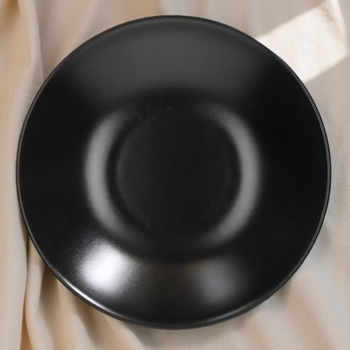 Tatami Nero mélytányér, 22 cm, fekete, kerámia