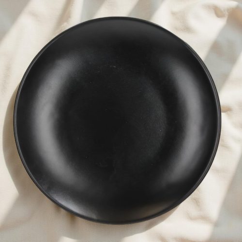 Tatami Nero lapostányér, 20 cm, fekete, kerámia
