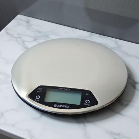 Mérleg digitális 1 g-tól 5 kg kerek MATT STEEL