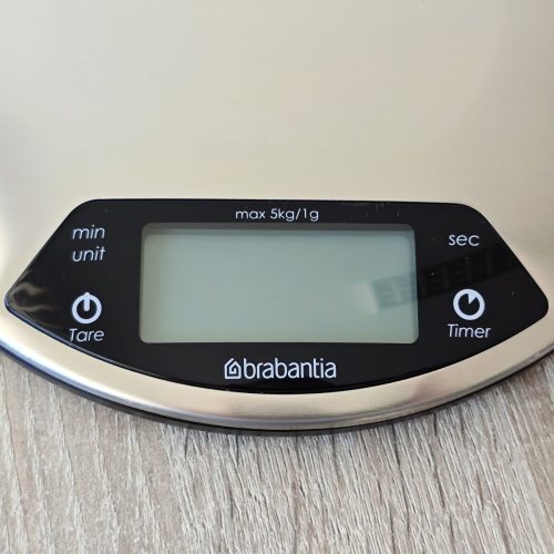 Mérleg digitális 1 g-tól 5 kg kerek MATT STEEL