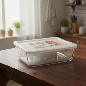   Téglalap sütőtál műanyag tetővel, 25×19×8 cm, 2,6 l, Cook&Freeze