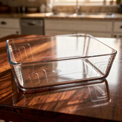 Téglalap sütőtál műanyag tetővel, 25×19×8 cm, 2,6 l, Cook&Freeze