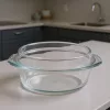 Simax hőálló jénai tál fedővel, kerek, 3,5+1,6 liter