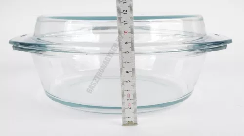 Simax hőálló jénai tál fedővel, kerek, 3,5+1,6 liter