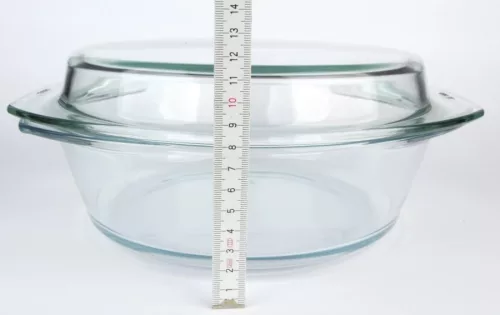 Simax Hőálló jénai tál fedővel kerek 2,5+1,2 liter