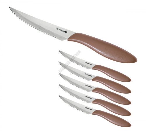 Steak kés, 12 cm, 6 db/csomag, barna, Presto