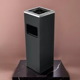   Álló hamuzó hulladéktartóval, 20×20×60 cm, rozsdamentes