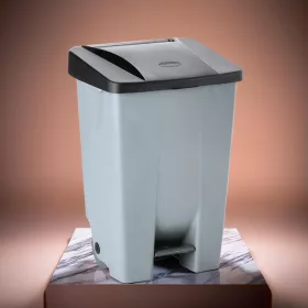 Pedálos szemetes, 80 l, polietilén, fekete tető
