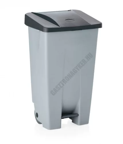 Pedálos szemetes, 80 l, polietilén, fekete tető