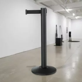 Kordonoszlop, fekete, 4,5 m fekete szalag, Largeflex