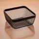 Gyümölcskosár, fémkosár, 24,5×24,5×11 cm, porszórt fekete