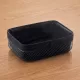 Kosár pamutbéléssel, fém, 27,5×20×8,5 cm, porszórt fekete
