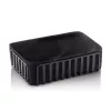 Kenyérkosár pamutbéléssel, fém, 28,5×18,5×8 cm, porszórt fekete