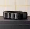 Kenyérkosár pamutbéléssel, fém, 28,5×18,5×8 cm, porszórt fekete