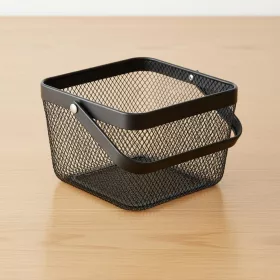 Négyszög gyümölcskosár, 24 cm, porszórt fekete