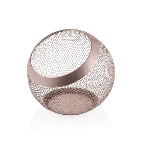 Fém gömbkosár, 24 cm, porszórt rose gold