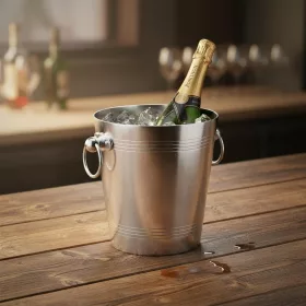 Pezsgősvödör, 3,7 l, 19×20 cm, alumínium