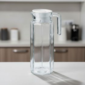 Kancsó műanyag tetővel, 1 liter, üveg