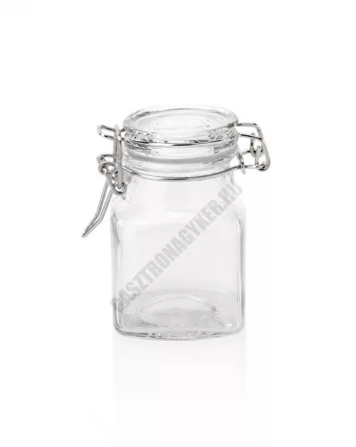 Swing szögletes csatos üveg, befőttes, 100 ml, 4×8 cm