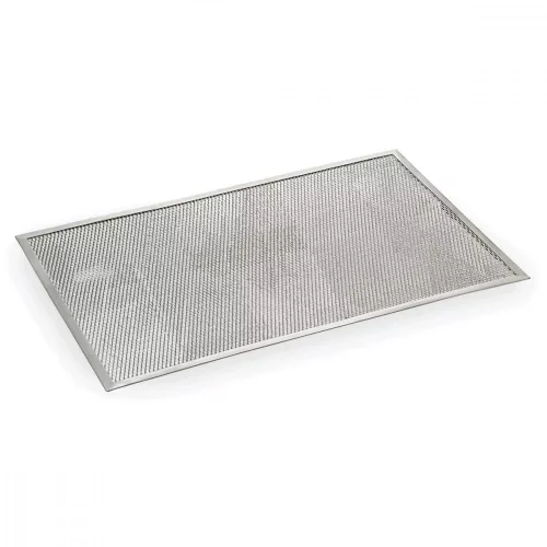 Pizzaforma, pizzasütő, 60×40 cm, perforált, szögletes, alumínium