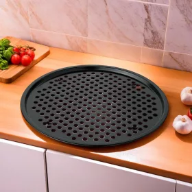   Pizzaforma, felső átm.: 33 cm, alsó átm.: 30,5 cm, perforált, bevonatos