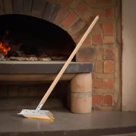   Pizzakemence-, pizzasütő tisztító kefe, réz sörte, 105 cm