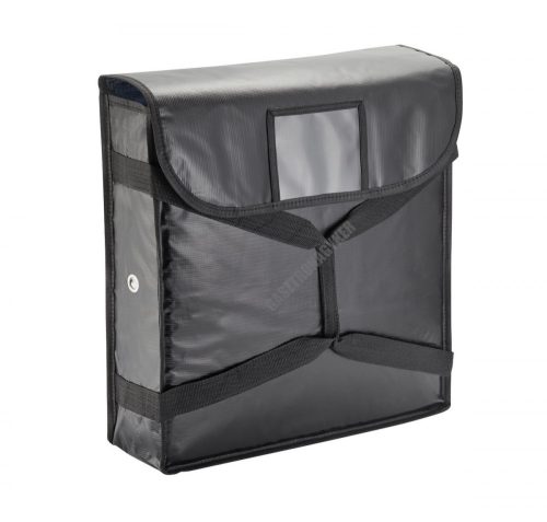 Pizzaszállító táska, fekete, 51x51x11 cm, alumínium bélés