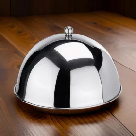 Tányérfedő, cloche, 26×15 cm, rozsdamentes
