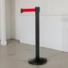 Kordonoszlop, fekete, 2 m piros szalag, Lightflex