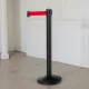 Kordonoszlop, fekete, 2 m piros szalag, Lightflex