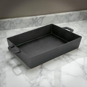 Tepsi, 40×28×7,5 cm, öntöttvas